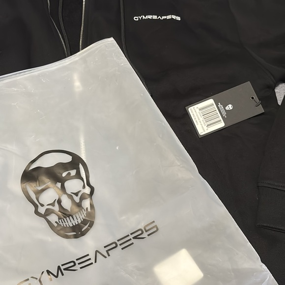 GYMREAPERS Ascend Zip-up Hoodie in Black/White - Picture 3 of 3